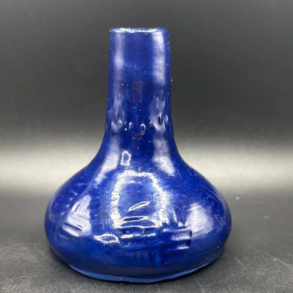 Deep Blue Ceramic Vase Handmade